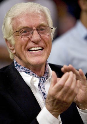 Dick Van Dyke is seen before the Los Angeles Lakers play the Denver Nuggets in Game 1 of the NBA basketball Western Conference finals, Tuesday, May 19, 2009, in Los Angeles. (AP Photo/Mark Avery) ORG XMIT: LAS144