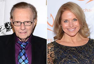 Larry King, Katie Couric | Photo Credits: Araya Diaz/Getty Images, Mike Coppola/Getty Images