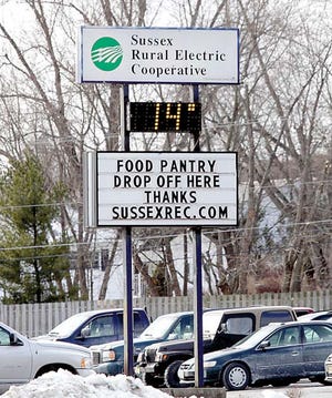 Photo by Tracy Klimek/New Jersey Herald - The thermometer on Sussex Rural Electric’s sign, in Wantage, shows a chilly 14 degrees on Jan. 23. It’s been cold this winter, but nothing like the winter of 1835-36.