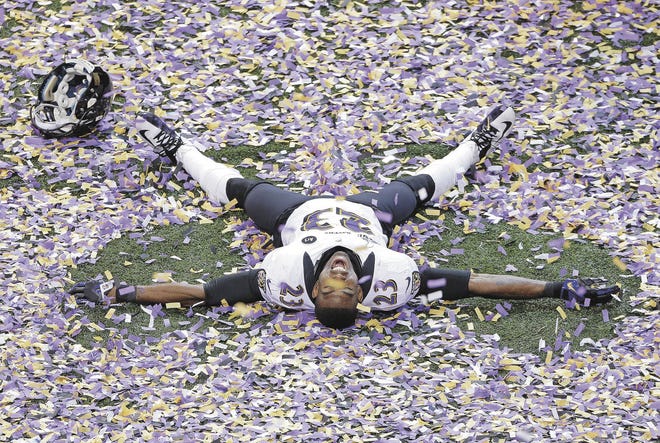 Charlie Riedel/Associated Press Baltimore Ravens defensive back Chykie Brown celebrates after the Ravens won Super Bowl XLVII against the San Francisco 49ers in New Orleans.