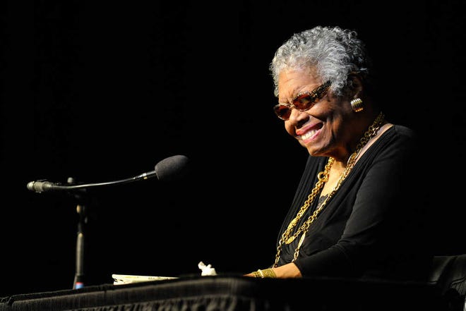 Dr. Maya Angelou gives a lecture at An Evening with Dr. Maya Angelou on campus of the University of Georgia in Athens, Ga., Tuesday, Feb. 5, 2013. (AJ Reynolds/Staff)