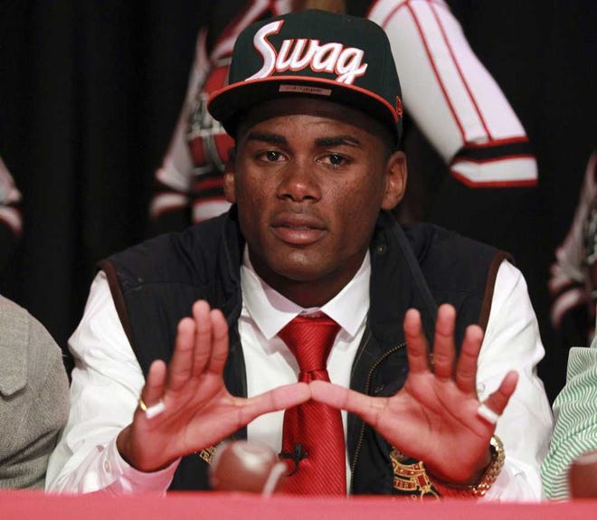 Northeast High School Stacy Coley signs with the University of Miami during National Signing Day in Oakland Park, Florida, Wednesday, February 6, 2013. (Charles Trainor Jr./MIami Herald/MCT)
