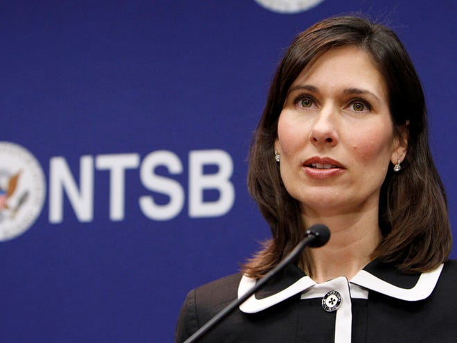 National Transportation Safety Board (NTSB) Chair Deborah Hersman speaks during a news conference Thursday in Washington to provide an update on the NTSB's investigation into the Jan. 7 fire that occurred on a Japan Airlines Boeing 787 at Logan International Airport in Boston.