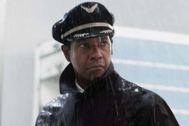 Denzel Washington plays an alcoholic pilot in "Flight."