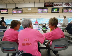 The Hot Mamas were leading in the Snowbird Bowling League at Hurricane Lanes.