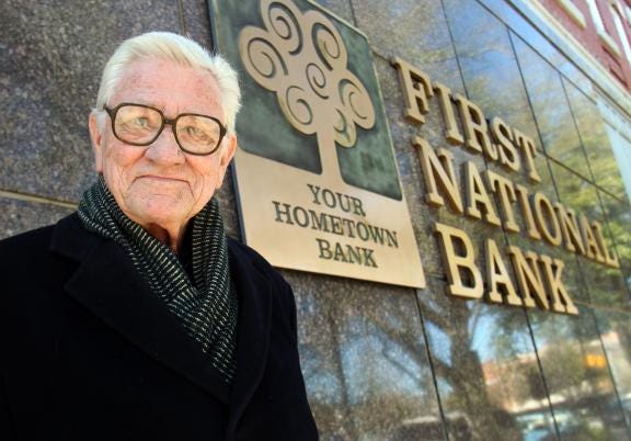 Bob Shepherd designed the logo for First National Bank. (Brittany Randolph/The Star)