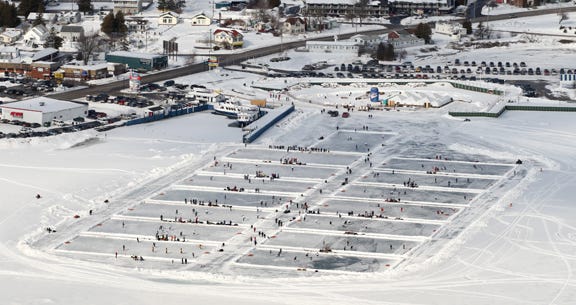 The seventh annual Labatt Blue UP Adult Pond Hockey Championship will be held on Lake Huron in St. Ignace February 15-17. Games begin around noon on Friday.