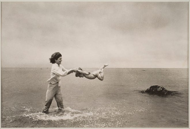 Mark Shaw, American, 1922 – 1969, Jacqueline and Caroline Kennedy on the Beach in Hyannis Port, 1959, Gelatin silver print, gift of David Davis, 2011.165