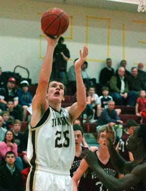 Algonquin's A.J. Brodeur puts up a shot during the Tomahawks' 60-50 win over Westborough on Thursday evening.