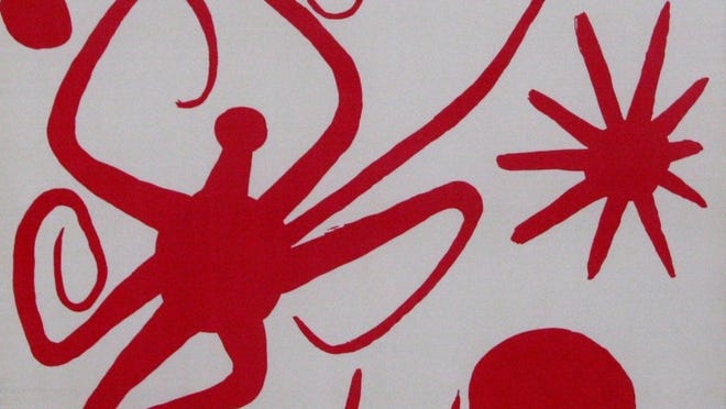 Alexander Calder, La Mer artist designed silk square from the archives of Zika Ascher Studios. At Whitford Fine Art.