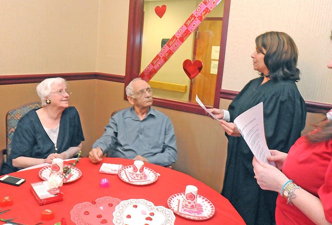 Maria and Jose Valadao renew their wedding vows at Taunton Nursing Home. They have been married for 63 years.