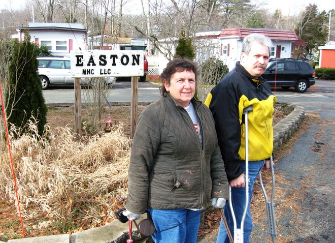 Easton Mobile Home Park Homeowners Association board member Lynn Cleveland and association president Scot Walsh have spearheaded the effort for rent control in their park.