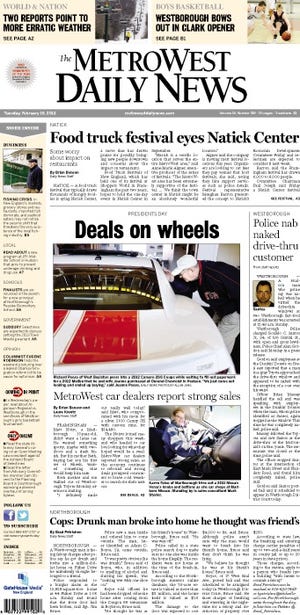 Front page of the MetroWest Daily News for 2/19/13