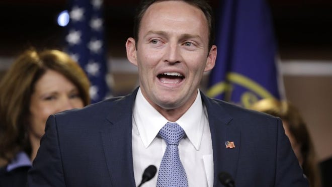 Rep.-elect Patrick Murphy, D-Fla., speak during a news conference with newly elected Democratic House members, on Capitol Hill in Washington, Tuesday, Nov. 13, 2012. (AP Photo/Pablo Martinez Monsivais)