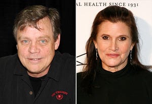Mark Hamill, Carrie Fisher | Photo Credits: Bobby Bank/WireImage; Andy Kropa/Getty Images