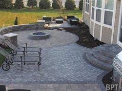 Patio with fire pit.