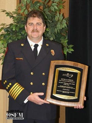 Waco Community Volunteer Fire Department Chief Kevin Gordon was awarded the NC Association of Fire Chiefs in January. Gordon called the honor overwhelming and a humbling experience to be recognized by his peers. Submitted by Kevin Gordon