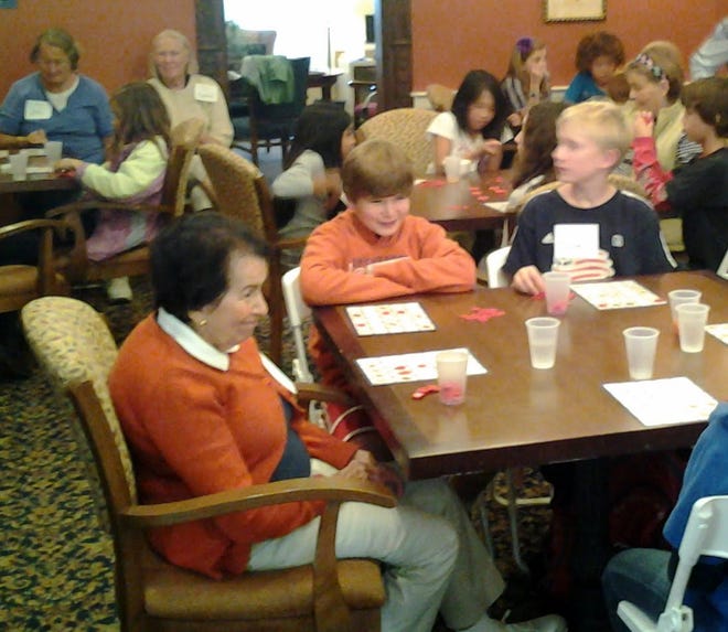 BASE students in the Middle School program are regular visitors at Traditions Assisted Living facility