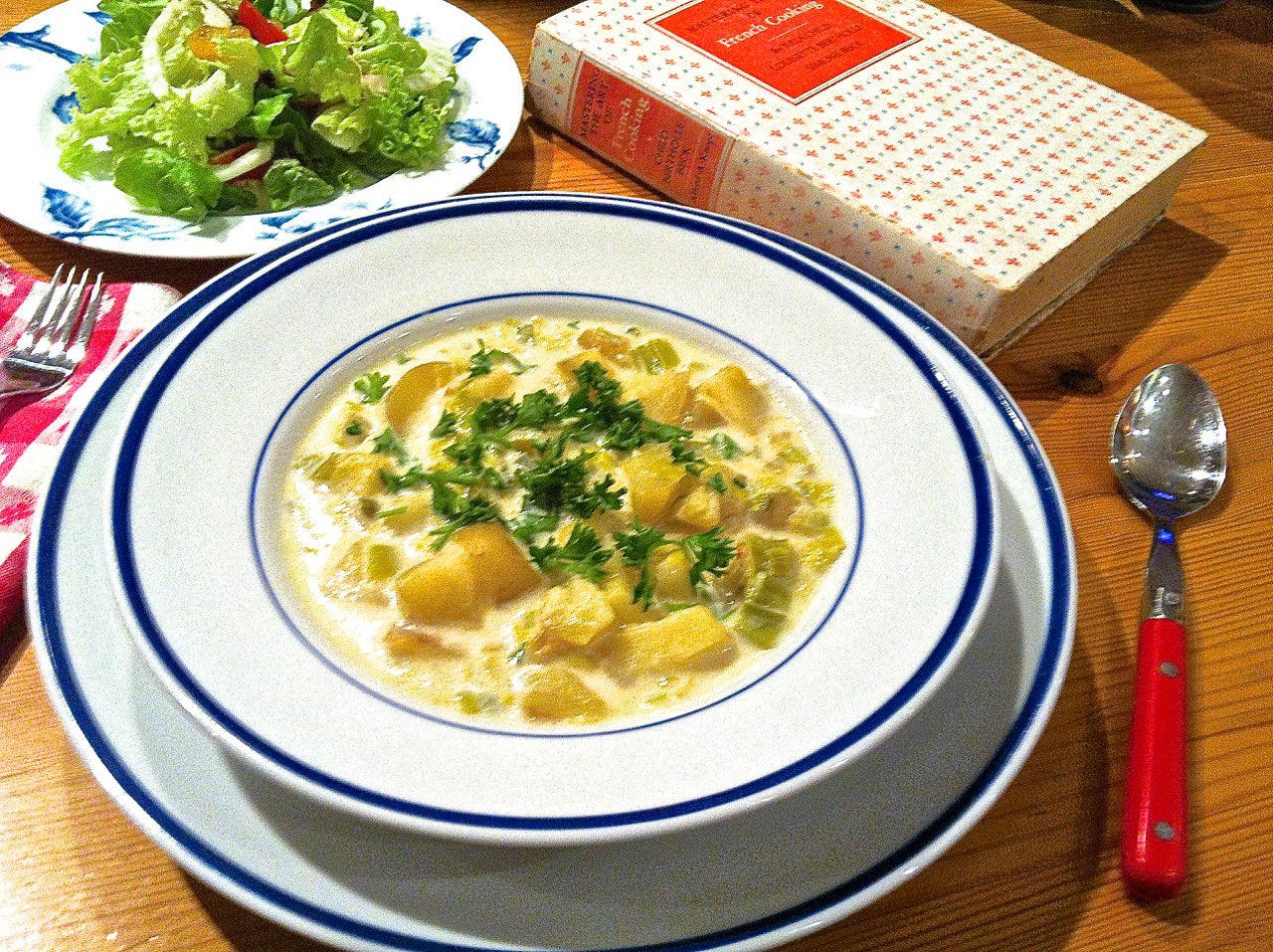Adapting a Julia Child leek, potato soup recipe