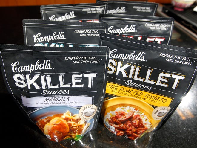Campbell's new Skillet sauces can be mixed with fresh meat and veggies. (AP Photo)