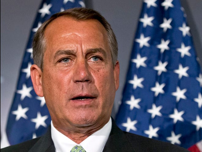 In this Feb. 26, 2013 file photo, House Speaker John Boehner of Ohio speaks on Capitol Hill in Washington.
