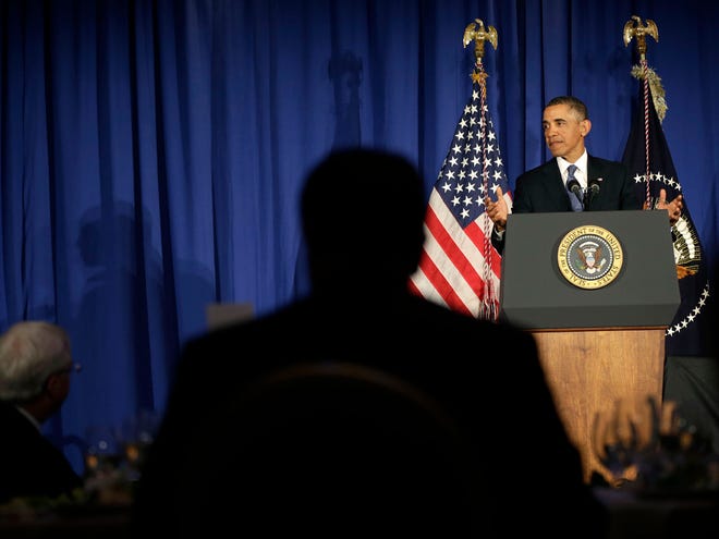 President Barack Obama speaks at the Business Council dinner in Washington, Wednesday, Feb. 27, 2013.