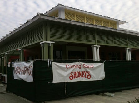 A Shoney’s restaurant prepares to open at Pier Park in Panama City Beach.