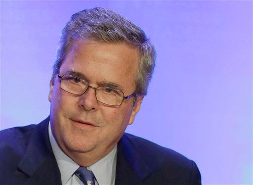 Former Florida Gov. Jeb Bush Sunday likened political reporters to "crack addicts" and "heroin addicts" during a tour of morning talk shows that drew repeated questions about the still-distant 2016 presidential election.