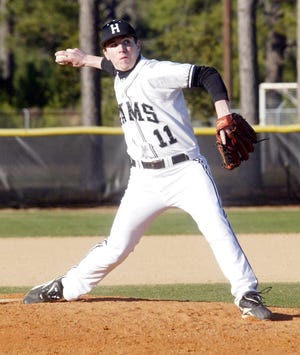 Havelock’s Josh Little delivers a pitch in a game earlier this season. Little is 1-2 with a 2.06 ERA in three starts for the Rams.