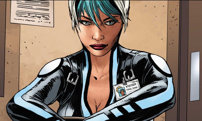 A panel from "Shadowman" No. 5 shows Dr. Shan Fong, also known as Dr. Mirage, a dedicated and detailed investigator who talks to spirits in a bid to solve human crimes.