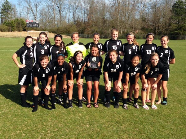 The Southside girls soccer team defeated Arab 1-0 Saturday to win the Shamrock Invitational in Cullman.