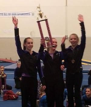 Courtesy photo



The Level 8 team from Tri-Star Gymnastics captured first place in the Friendship Classic meet last month in Bow.