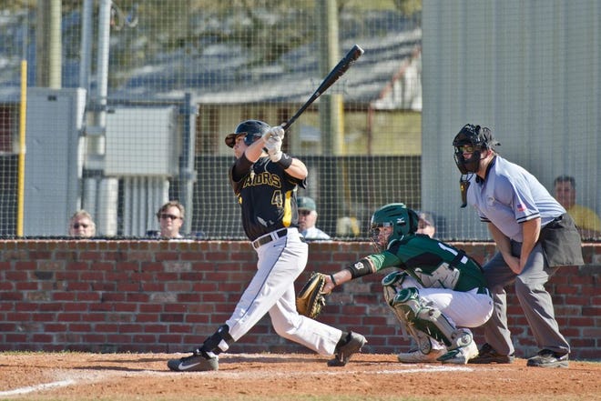 St. Amant's Branson Bowen helped the Gators score a dozen runs as he went 3-4 with a homer and six RBIs. Photo by Dewey Keller.
