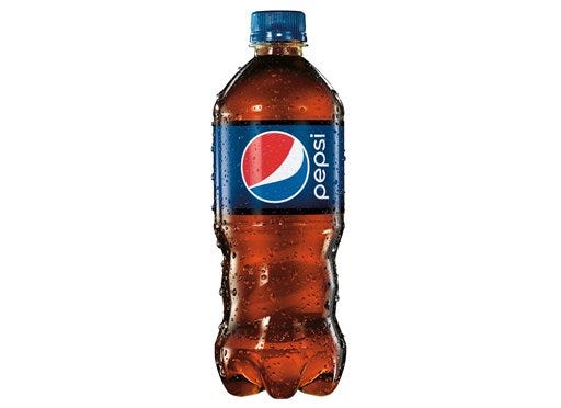 This product image provided by Pepsi shows the new shape for the 20 ounce bottle. The new bottle has a contoured bottom half that appears easier for holding, and the wraparound label is shorter so that more of the drink is exposed. The change follows a number of splashy moves in the past year by PepsiCo to improve results for its namesake soda, including a multiyear deal to sponsor the Super Bowl halftime show and a wide-ranging deal with the pop star Beyonce.