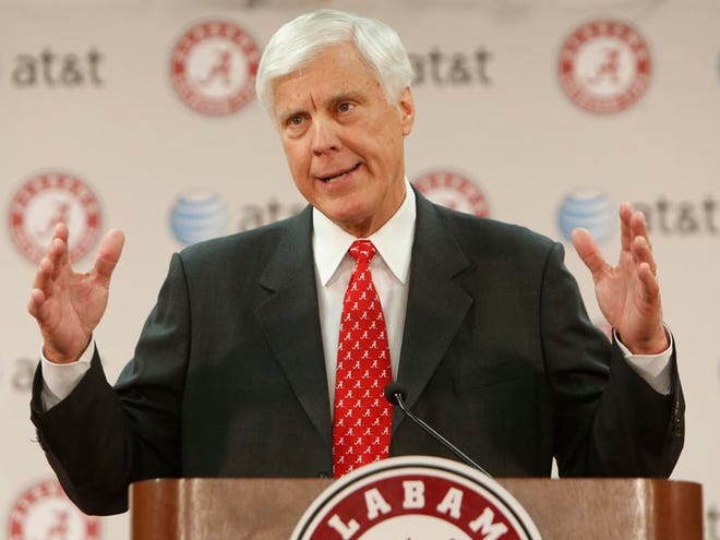 Bill Battle was introduced to the media on Friday March 22, 2013 during a press conference at the Mal M. Moore Athletic Facility on the University of Alabama campus in Tuscaloosa, Ala.