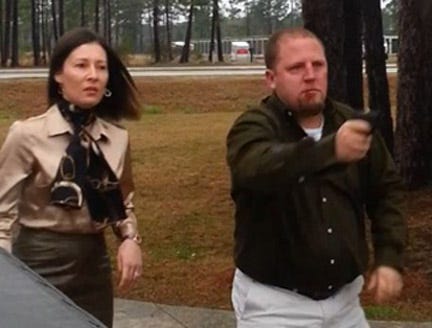 The Carteret County Sheriff’s Office says this image from a video shows Christy Turner, left, and Bradley Turner.
