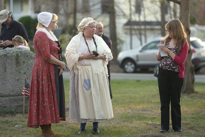 Emily Royalty at the ceremony at Liberty Square in Littleton marking the anniversary of the events April 19th, 1775 and Littleton's involvement in it. 04.19.12 Staff Photo by Ann Ringwood