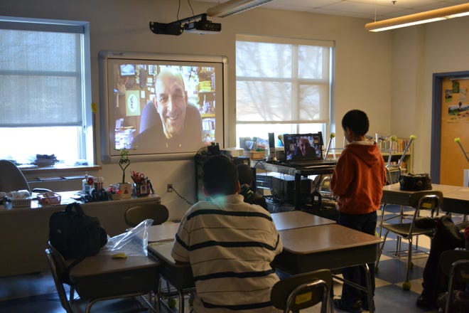 Students at the Salemwood School recently got to chat with children’s author Joseph Bruchac, who wrote three books for younger readers that are being highlighted by Malden Reads this spring.