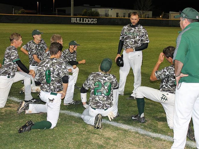 The FPC baseball team sported camouflage jerseys last week on Military Appreciation Night at Bulldog Field to celebrate current and former members of the armed forces in the crowd. The tops obscured jersey numbers and the teams were virtually indistinguishable wearing them.