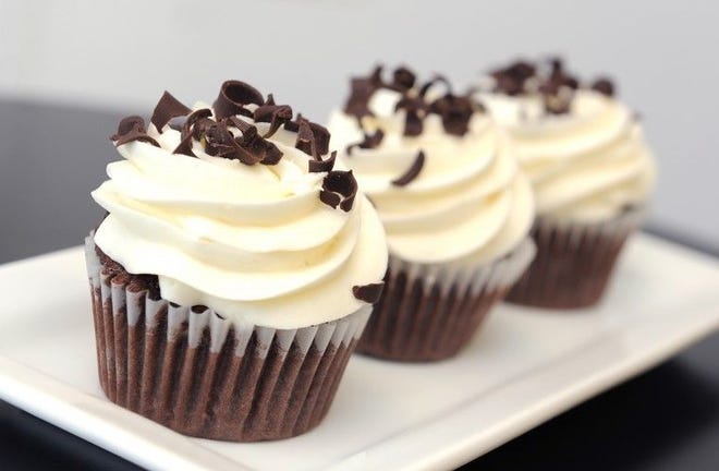 The Chocolate Guinness Cupcake from Newport Sweet Shoppe uses the beloved Irish stout instead of milk in the cake recipe.