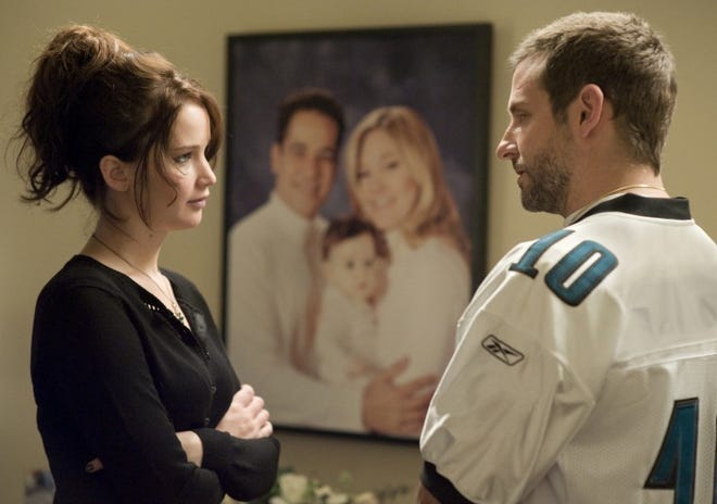 Jennifer Lawrence and Bradley Cooper in a scene from the Philadelphia-set "Silver Linings Playbook."