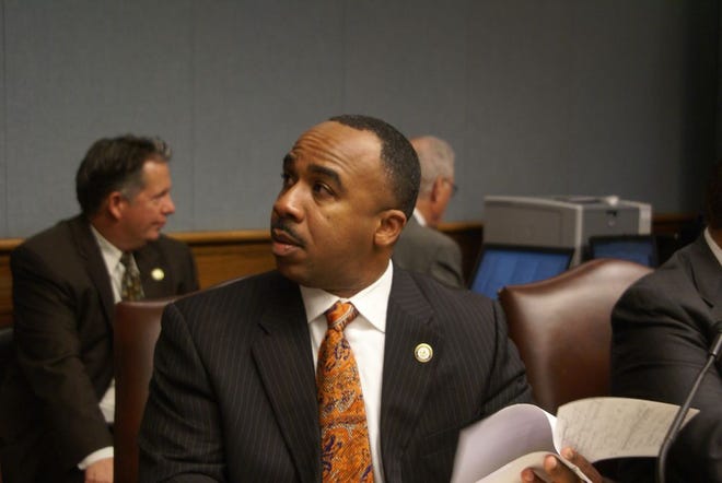 State Rep. Patrick Williams, D-Shreveport, hears testimony on the complex structure of the collection and payment of local sales and use taxes on prescription and pharmacist services.