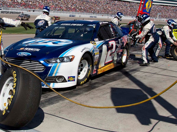 Brad Keselowski and the NASCAR Sprint Cup Series rolls off in Texas on Saturday night.
(Julie Jacobson | Associated Press)