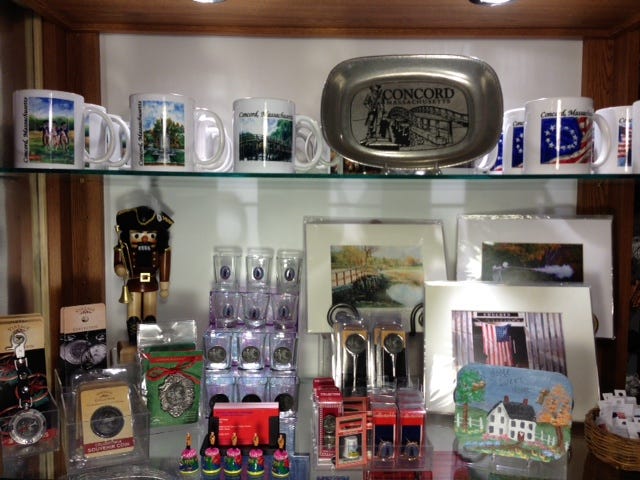 Some of the items now available at the Concord Visitor Center.