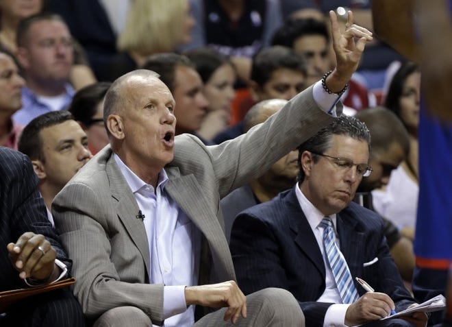 Sixers coach Doug Collins gestures during the first half of an April 6 loss to the Heat in Miami.