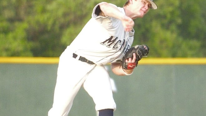 McNeil senior Matt Tobolka throws a pitch in the first inning Tuesday against Hendrickson at home.