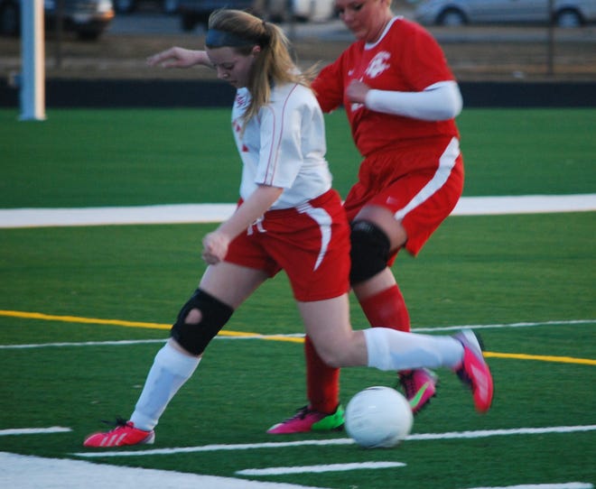 Auburn’s Meghan Harris, shown during a game with Jefferson, has a goal and three assists this season.
