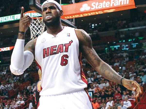 Miami’s LeBron James and the Heat look to defend their title.
(David Santiago | Associated Press)