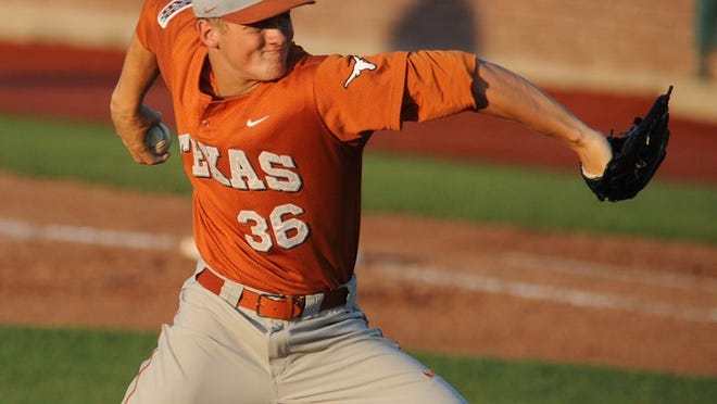 Texas’ Nathan Thornhill has had his share of struggles pitching in decisive Game 3s of Big 12 series this season, despite his otherwise solid pitching numbers.