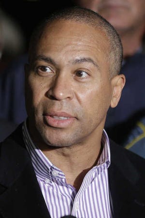 Massachusetts Governor Deval Patrick, speaks during a news conference, after the arrest of a suspect of the Boston Marathon bombings in Watertown, Mass., Friday, April 19, 2013. A 19-year-old college student wanted in the Boston Marathon bombings was taken into custody Friday evening after a manhunt that left the city virtually paralyzed and his older brother and accomplice dead. (AP Photo/Matt Rourke)